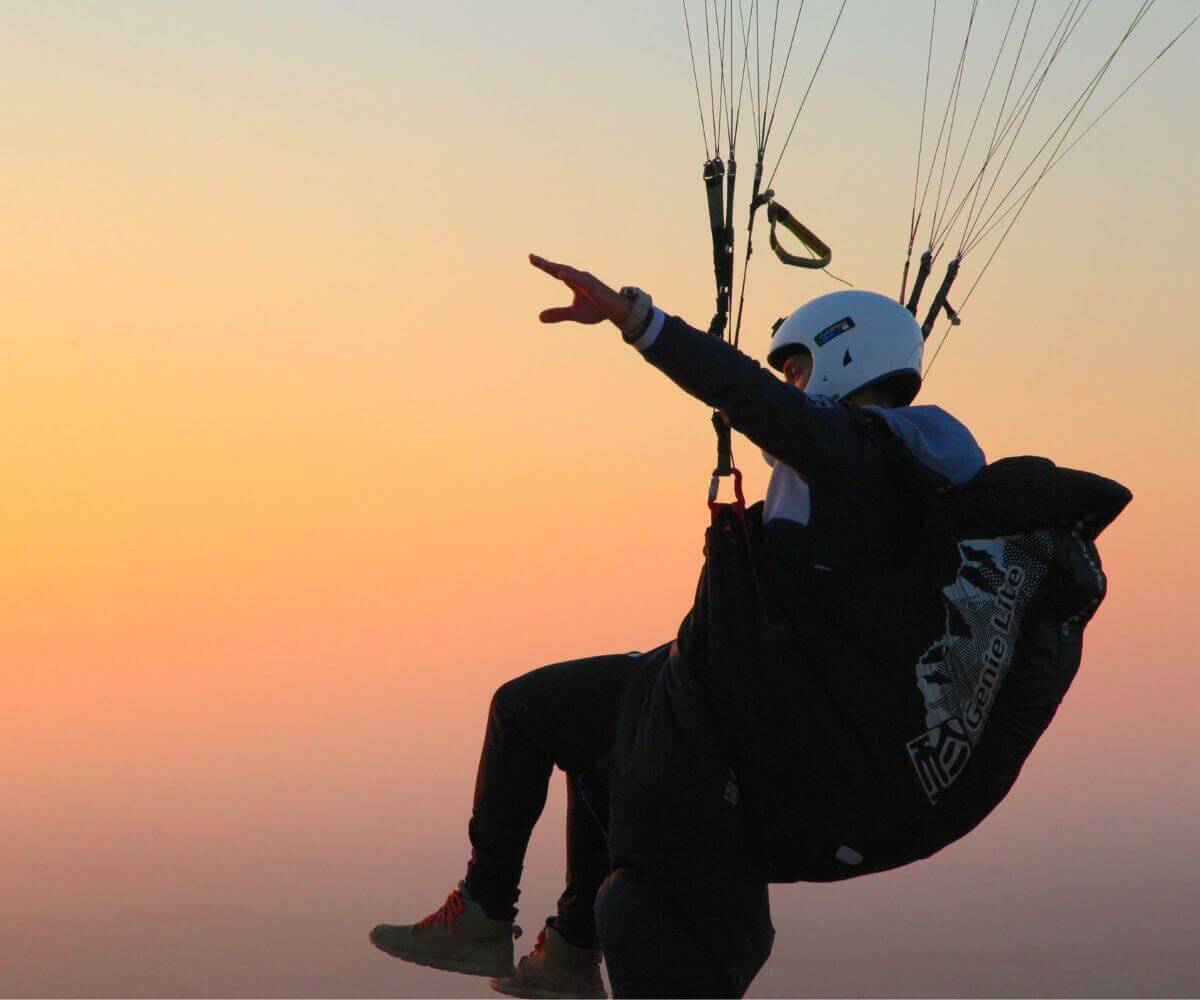 atardecer desde un parapente